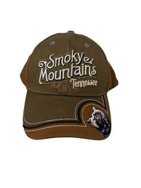 Smoky Mountains Tennessee Embroidered Adjustable Baseball Cap Black Bear Graphic